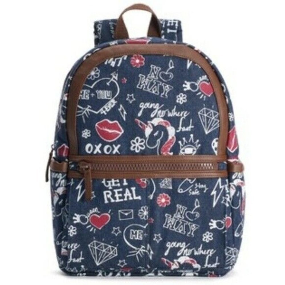 Brand NEW T-Shirt & Jeans Graffiti Denim Large Dome Backpack